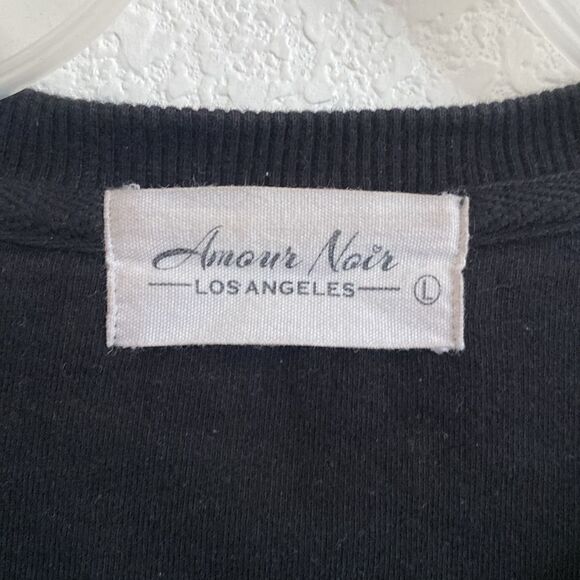 AMOUR NOIR Los Angeles Men’s Black Sweatshirt Size L - Picture 3 of 5